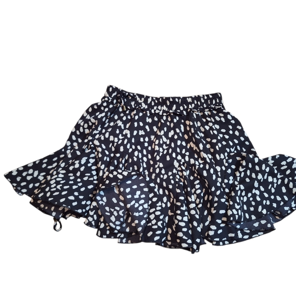 Coachella Abstract Chiffon Layered Skater Skort Juniors Small MICRO MINI